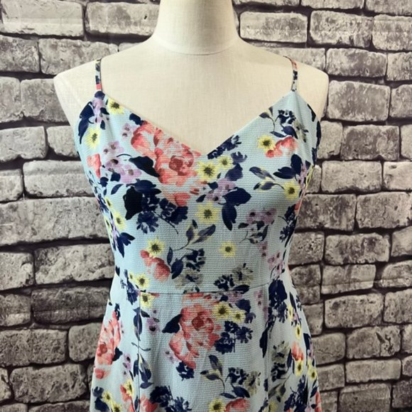 French Connection Floral Spaghetti Strap Empire Style Dress Size 8 - Picture 2 of 11